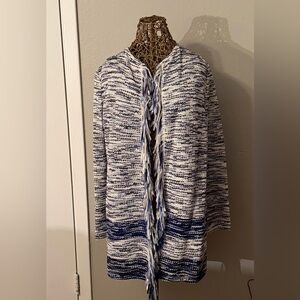 St. John Vertical fringe open cardigan